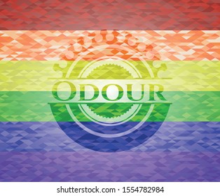 Odour on mosaic background with the colors of the LGBT flag