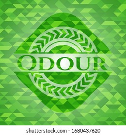 Odour realistic green mosaic emblem. Vector Illustration. Detailed.