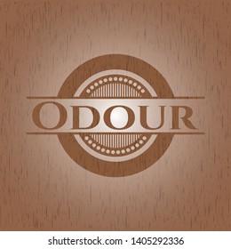 Odour realistic wood emblem. Vector Illustration.