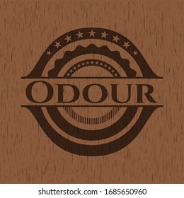 Odour retro wooden emblem. Vector Illustration.