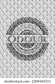 Odour silver shiny badge. Scales pattern. Vector Illustration. Detailed. 