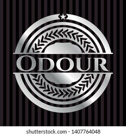 Odour silvery badge or emblem. Vector Illustration. Mosaic.