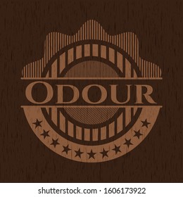 Odour vintage wooden emblem. Vector Illustration.