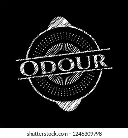 Odour written with chalkboard texture