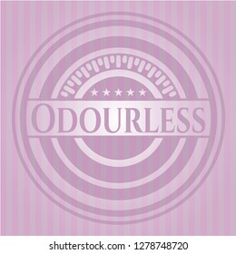 Odourless badge with pink background