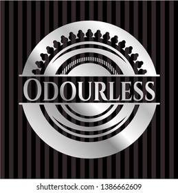 Odourless silver shiny emblem]. Vector Illustration. Mosaic.