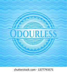 Odourless water wave concept emblem background.
