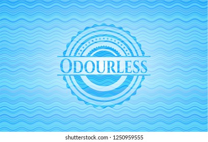 Odourless water wave representation emblem background.