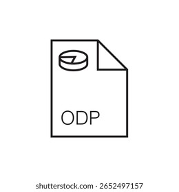 ícone de extensão de arquivo odp contorno traçado editável eps 