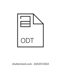 ícone de extensão de arquivo odt contorno traçado editável eps 