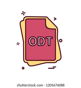 ODT file type icon design vector