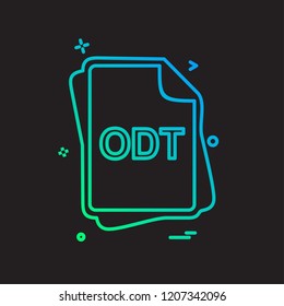 ODT file type icon design vector