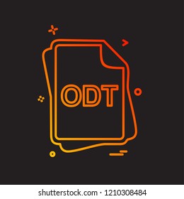 ODT file type icon design vector