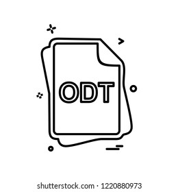 ODT file type icon design vector