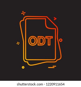 ODT file type icon design vector