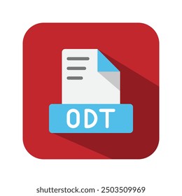 ODT text flat icons. symbol document files, archive, extension, file type. Can be used for websites, software, UI and mobile apps.