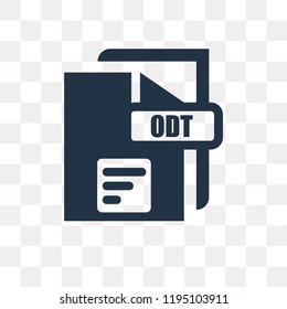 Odt vector icon isolated on transparent background, Odt transparency concept can be used web and mobile
