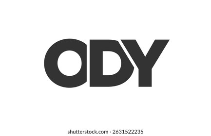 ODY logo design template with strong and modern bold text. Initial based vector logotype featuring simple and minimal typography. Trendy company identity ideal for businesses brand presence.