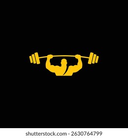 odybuilder with Barbell Silhouette of