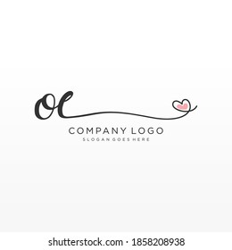 OE Beauty vector initial logo, handwriting logo of initial signature, wedding, fashion, jewelry, boutique, floral and botanical with creative template for any company or business.