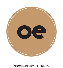 oe brown letters ,abstract background logo, design identity in circle, alphabet letter