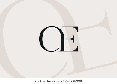 Logo-Design für OE- oder EO-Buchstaben. Klassische Luxus Initialen Monogramm.