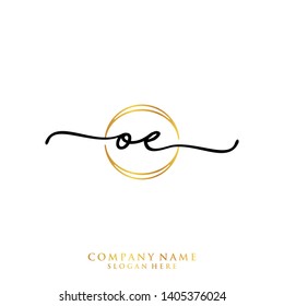 OE Initial handwriting logo template