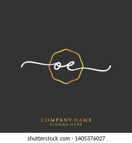 OE Initial handwriting logo template