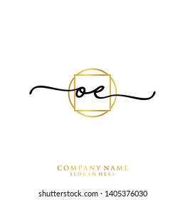 OE Initial handwriting logo template