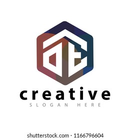 OE Initial letter hexagonal logo vector