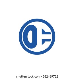 OE initial letters circle business logo blue