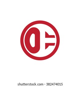 OE initial letters circle business logo red