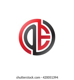 OE initial letters looping linked circle logo red black