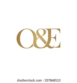 O&E Initial logo. Ampersand monogram golden logo