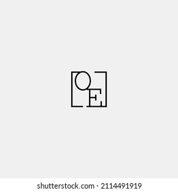 OE initial logo in line concept in high quality professional design that will be best for companies