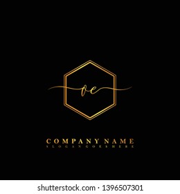 OE Initial luxury handwriting logo vector