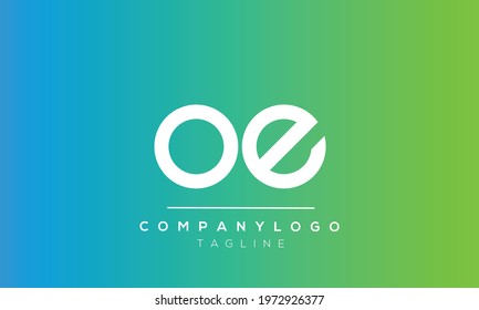 OE initials monogram letter text alphabet logo design