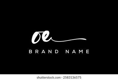 OE letter beauty handwriting vector logo. 