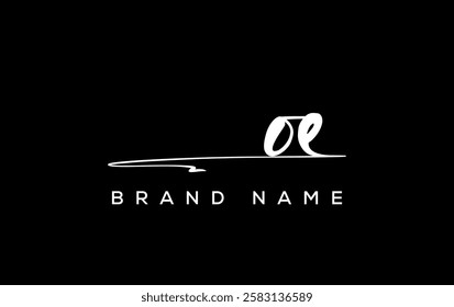 OE letter beauty handwriting vector logo. 