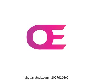 Logo-Design für OE-Buchstaben, Vektorgrafik-Vorlage