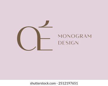 OE Buchstaben Logo Icon Design. Klassische Luxus Initialen Monogramm.