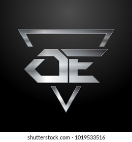 OE Logo, Metal Logo, Silver Logo, Monogram, Polygon