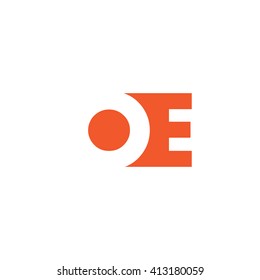 OE Logo. Vector Graphic Branding Letter Element. White Background