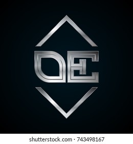 OE Monogram, Metal Logo, Silver Logo
