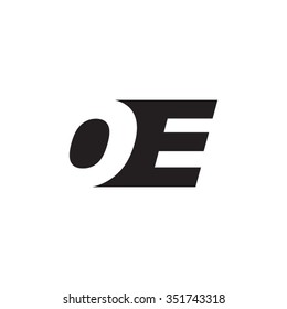 OE negative space letter logo