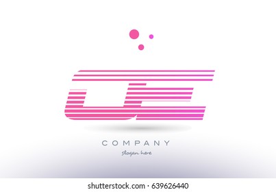 oe o e alphabet letter logo pink purple stripes lines creative text dots company vector icon design template