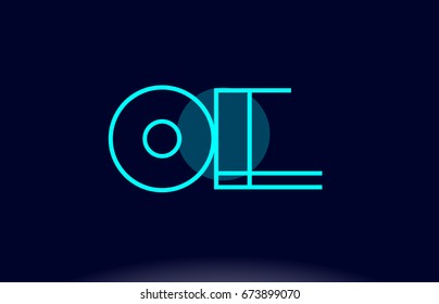 oe o e blue line circle letter logo alphabet creative company vector icon design template