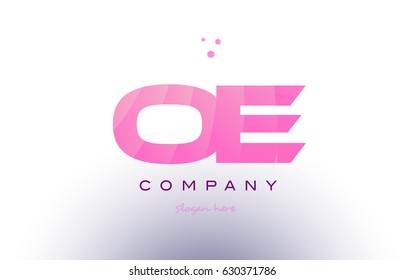 oe o e letter alphabet text pink purple dots creative company logo vector icon design template