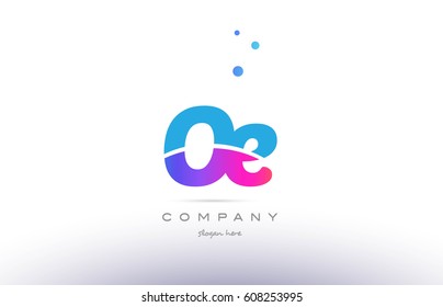 oe o e  pink purple blue white uppercase lowercase modern creative alphabet gradient company letter logo design vector icon template