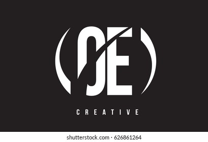 OE O E White Letter Logo Design with White Background Vector Illustration Template.